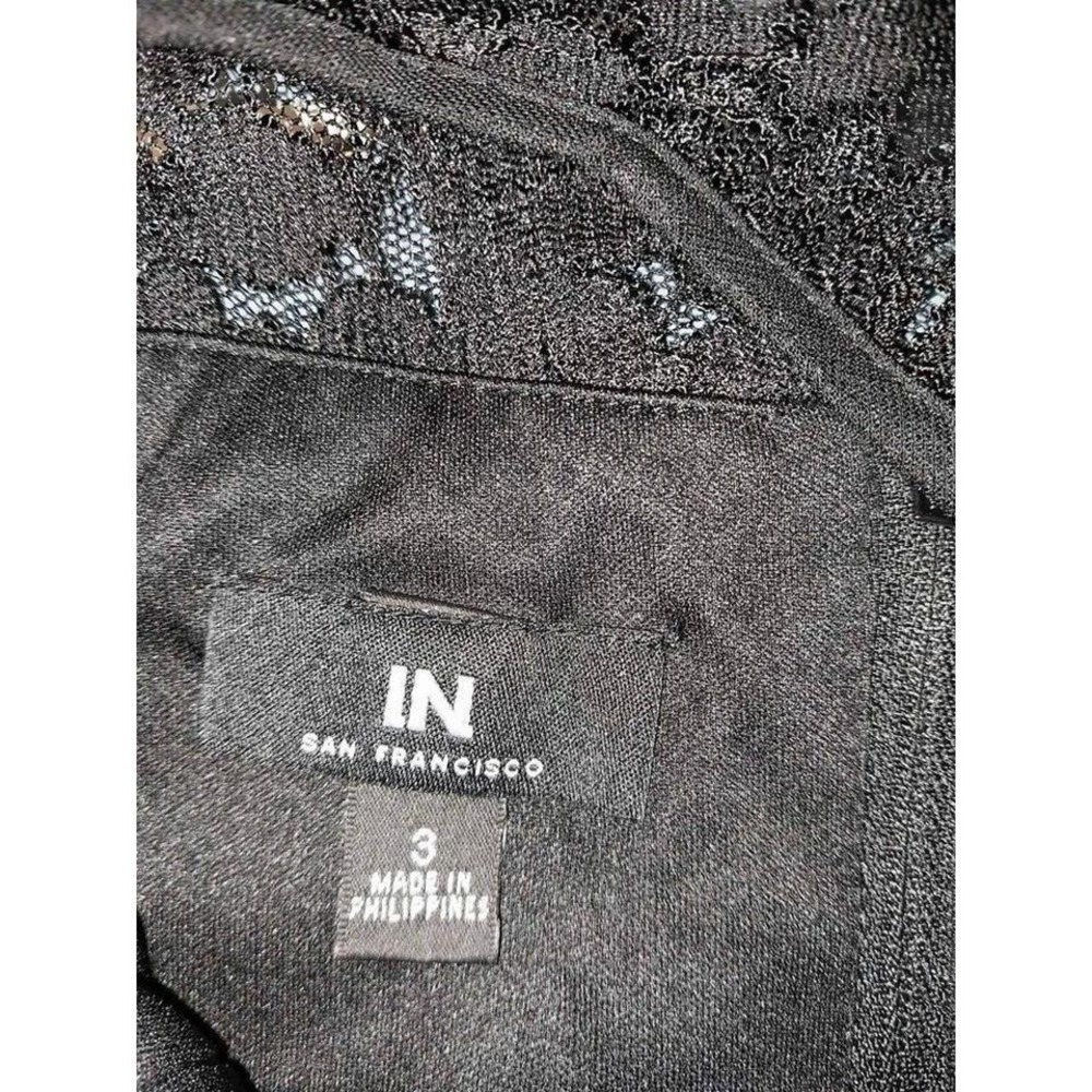 Sexy black dress w/sequins & Lace sleeveless by IN. San Francisco is Sz 3 - Picture 4 of 5
